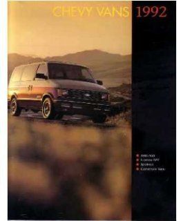1992 Chevrolet Van Sales Brochure Literature Book Piece Specs Options: Automotive
