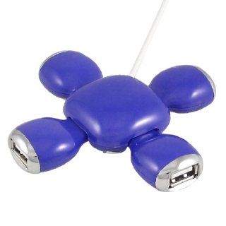 High Speed 480Mbps Blue Flower Style USB 2.0 4 Port Hub PC Splitter Adapter: Computers & Accessories