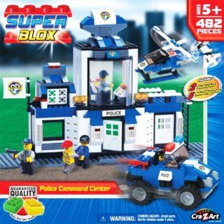 Super Blox 482 Piece Police Command Center Construction Set: Toys & Games