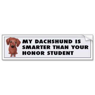 Dachshund (Brown) Honor Student Bumper Stickers