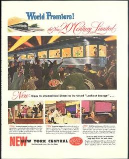 World Premiere! New York Central 20th Century Limited ad 1948: Entertainment Collectibles