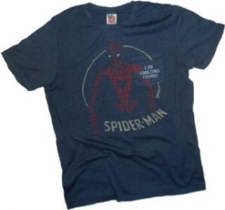 I Do Amazing Things    Spider Man    Junk Food Mens Pocket T Shirt: Clothing