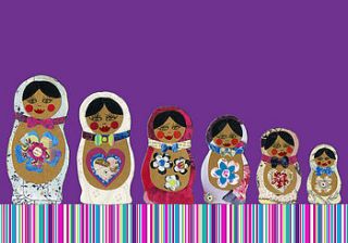 russian dolls greeting card by sarra kate