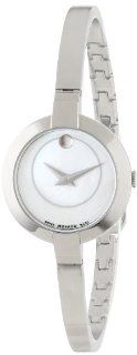 Movado Women's 0606616 Bela Stainless Steel Case and Bangle Bracelet White Mother Of Pearl Dial Watch Watches