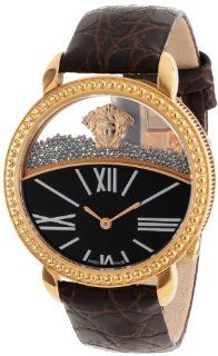 Versace Women's 93Q80BD598 S497 "Krios" Rose Gold Ion Plated   Watch with Leather Band: Watches