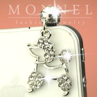 ip445 Cute Poodle Puppy Dog Anti Dust Plug Cover Charm for iPhone 3.5mm Cell Phone: Cell Phones & Accessories