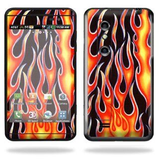 Protective Vinyl Skin Decal Cover for LG Thrill 4G Cell Phone Sticker Skins Hot Flames: Cell Phones & Accessories