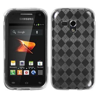Soft Skin Case Fits Samsung M830 Galaxy Rush Transparent Clear Argyle Pane Candy Skin BoostMobile: Cell Phones & Accessories