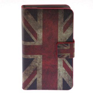 Huoshang Retro Union Jack Flag Patterns Leather Wallet Style Stand Case Cover with Card Slots for Samsung Galaxy Mini I9190 Black: Cell Phones & Accessories