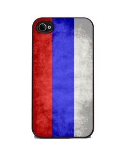 Russian Flag   iPhone 4 or 4s Cover, Cell Phone Case   Black Silicone Rubber Sides: Cell Phones & Accessories