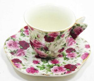 Vintage Unknown Pattern Fine Bone China Cup And Saucer : Everything Else