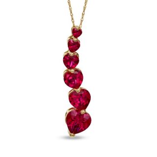 Heart Shaped Lab Created Ruby Pendant in 10K Gold   Zales