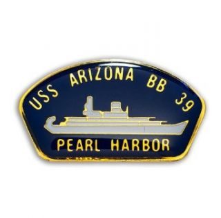 K Chang Hawaii Lapel or Hat Pin USS Arizona Black, Yellow One Size: Clothing
