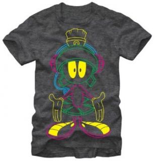 Looney Tunes Martian Neon Men's T Shirt, Charcoal Heather, Small: Movie And Tv Fan T Shirts: Clothing