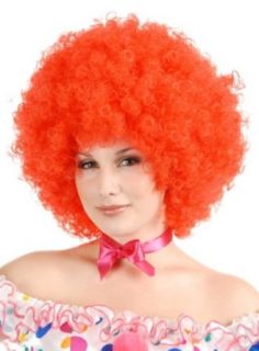 Charades Giant Puffy Afro Circus Clown Party Costume Red Wig: Clothing