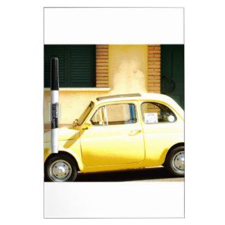 Vintage Yellow Fiat 500 in Italy Dry Erase Board