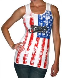 SMET Christian Audigier Ed Hardy American Flag Womens Tank Top Size L/XL