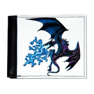 Artsmith, Inc. Men's Wallet Billfold Blue Dragon with Lightning Flames: Clothing