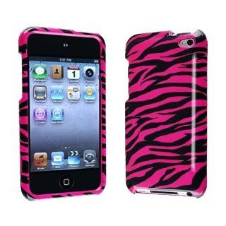 Importer520 Hot Pink + Black Zebra Snap on Hard Crystal Skin Case Cover Accessory for Ipod Touch 4th Generation 4g 4 8gb 32gb 64gb: Cell Phones & Accessories
