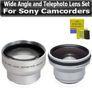 37mm Hi Definition .45X Wide Angle and 2X Telephoto Lens Set For Sony Camcorders HDR XR550V HDR CX500V HDR CX520V HDR CX550V HDR CX130 HDR CX160 HDR CX360V HDR CX560V HDR CX700V HDR XR160 Camcorder : Camera Lens Filter Sets : Camera & Photo