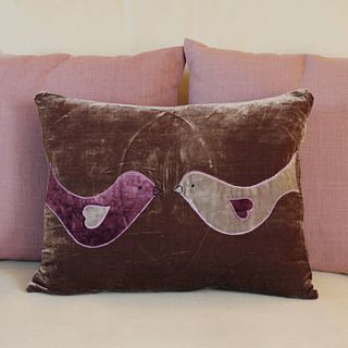 lovebird velvet cushion by ella james