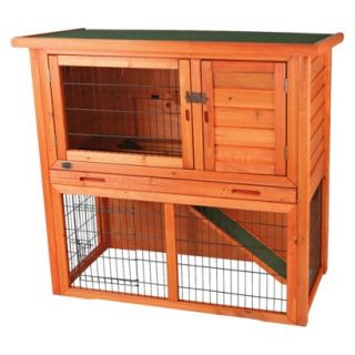 Rabbit Hutch with Sloped Roof   brown  Small