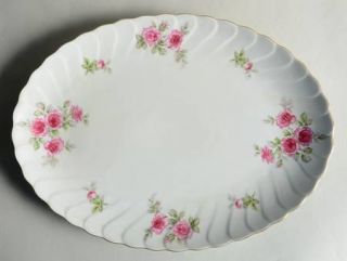 Lynmore Romance 14 Oval Serving Platter, Fine China Dinnerware   Swirled Border