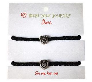 Trust Your Journey Set of 2 Heart Share Bracelets —