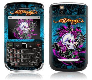 MusicSkins, MS EDHY40139, Ed Hardy   Skull Roses , BlackBerry Bold (9650), Skin: Cell Phones & Accessories