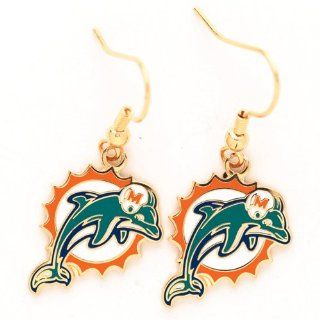 Miami Dolphins Official NFL 3/4" Earrings : Sports Fan Earrings : Sports & Outdoors