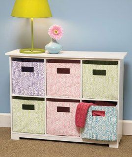 6 Bin Pastel Color Animal Print Storage Unit Clothes Shoe Toys Book Craft Decor By Nyconnection535 : Everything Else
