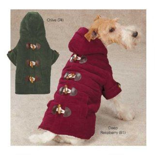 Corduroy Toggle Dog Coat Size Large (20" H x 13" W x 0.25" D), Color Chive  Pet Coats 