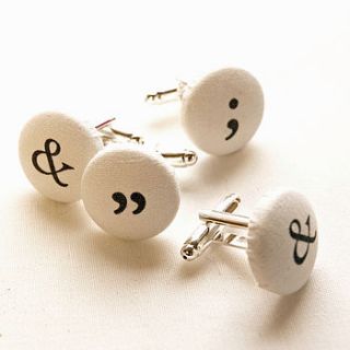 punctuation cufflinks by nellie and elsie