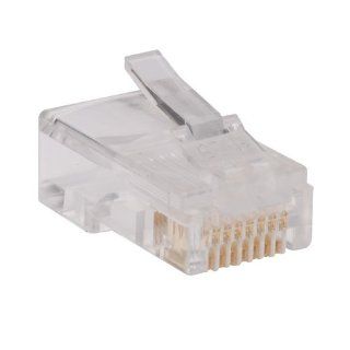 TRIPP LITE 100 Pack RJ45 Plugs Round Solid Stranded Conductor 4 Pair Cat5e Cable (N030 100): Computers & Accessories