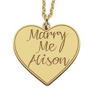 Alison & Ivy Heart Shaped Marry Me Name Pendant in Sterling Silver