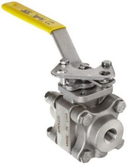 Apollo 86A 100 Series Stainless Steel Ball Valve, Three Piece, Inline, Lever, 1/4" NPT Female: Household Rough Plumbing Valves: Industrial & Scientific
