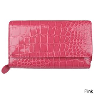 Mundi Womens Croc Print Checkbook Clutch Wallet