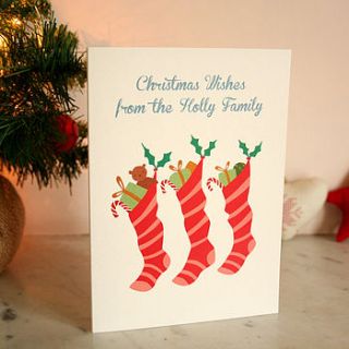 personalised stockings christmas cards by made by ellis