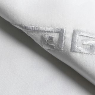 Home City Inc. Egyptian Cotton Sateen 600 Thread Count Greek Border Sheet Set (pillowcase Set Option) White Size Full