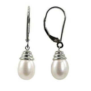 0mm Cultured Freshwater Pearl Drop Earrings in Sterling Silver