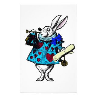 White Rabbit Alice in Wonderland Stationery