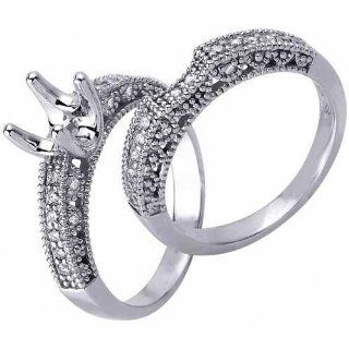 .60CT Diamond Engagement Matching Wedding Ring Setting: Jewelry
