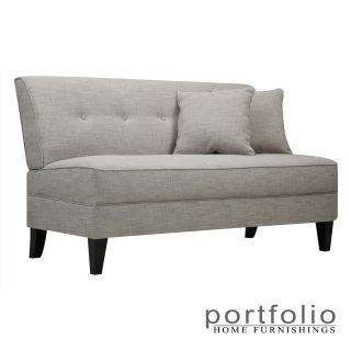 Portfolio Engle Barley Tan Linen Armless Loveseat