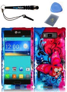 IMAGITOUCH(TM) 4 Item Combo LG Splendor Venice US730(Boost Mobile,U.S.Cellular) Hard Case Phone Cover Protector Faceplate with Graphics Design   Butterfly Bliss (Stylus pen, ESD Shield bag, Pry Tool, Phone Cover) Cell Phones & Accessories