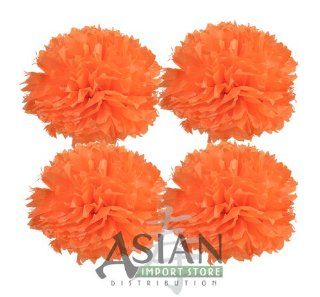 12" Tissue Paper Pom Poms   Orange (4 Pack)   Art Paper Products
