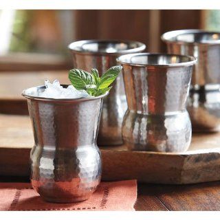 Hammered Stainless Steel Tumblers   Set of four: Kitchen & Dining