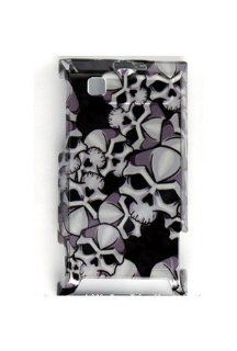Motorola A555 Devour Graphic Case   Black Skull: Cell Phones & Accessories