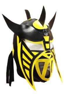 HYSTERIA Lucha Libre Wrestling Mask (pro fit) Costume Wear   Black/Yellow/Blk: Sports & Outdoors
