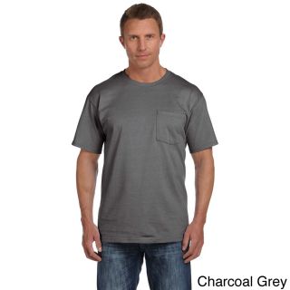 Fruit Of The Loom Fruit Of The Loom Mens Heavyweight Cotton Chest Pocket T shirt Grey Size XXL