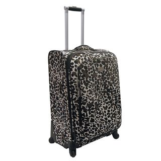Nicole Miller Camo Cheetah 24 inch Expandable Spinner Upright Suitcase